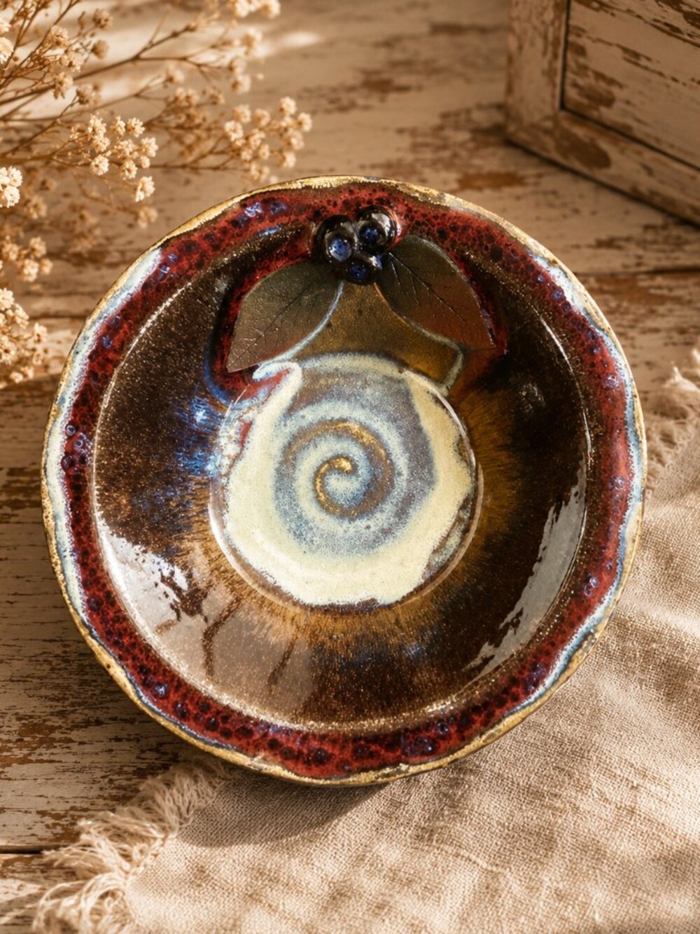 Vintage Signed Studio Pottery Handmade Artisan Bowl Trinket